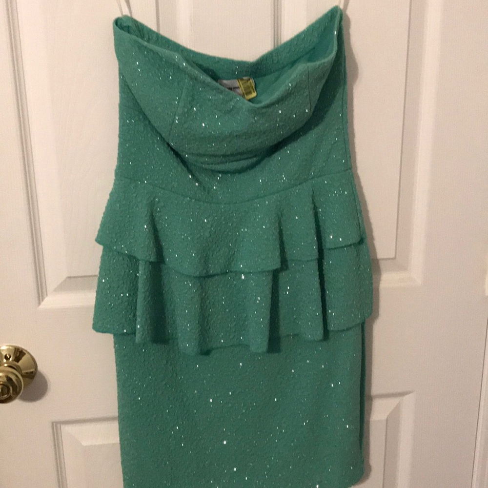 glittery peplum dress